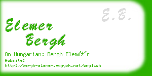 elemer bergh business card